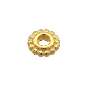 Sterling Silver Beads Flower Spacer Gold Plated, approx 5mm