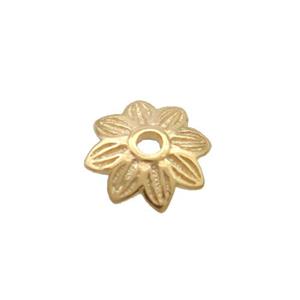 Sterling Silver BeadCaps Gold Plated, approx 4mm