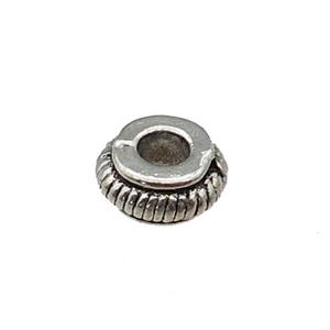 Tibetan Style Zinc Rondelle Beads Antique Silver, approx 8mm