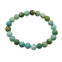 Green Mongolian Turquoise Bracelet Stretchy Round, approx 8mm dia