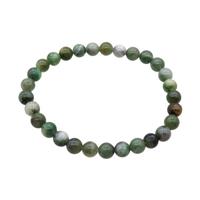 Natural Sinkiang Jadeite Bracelet Stretchy, approx 6mm dia