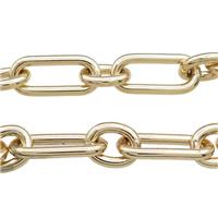 Aluminium Paperclip Chain Gold Plated, approx 12-15mm, 12-26mm