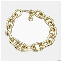 Aluminum Chain Necklace Gold Plated, approx 25-40mm, 7mm, 45cm length