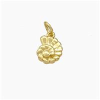Spiral Shell Chams Copper Pendant Gold Plated, approx 7-9mm