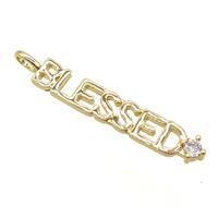 copper BLESSED pendant pave zircon, gold plated, approx 6-38mm