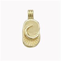 Copper Moon Pendant Gold Plated, approx 10-16mm