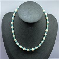 Pearl Necklace with Turquoise, approx 9mm, 40-45cm length