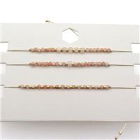 Peach Sunstone Bracelet Adjustable, approx 1.8-2.5mm, 16-23cm length