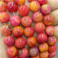 Natural Agate Beads Red Dye Smooth Round, approx 14mm