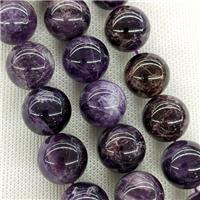 Natural Amethyst Beads Purple Smooth Round, approx 18mm