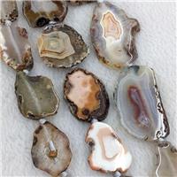 Natural Botswana Agate Slice Beads Gray Freeform, approx 15-30mm