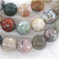 faceted round Ocean Agate Beads, approx 20mm dia