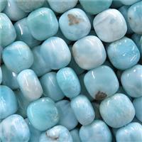 blue Larimar Beads, square, approx 8.5mm