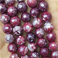 red Fire Agate Beads faceted round electroplated, approx 8mm dia