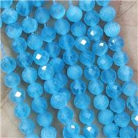 Blue Cat Eye Glass Beads Faceted Round, approx 4mm dia