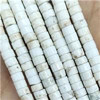 White Magnesite Turquoise Heishi Beads, approx 2x4mm