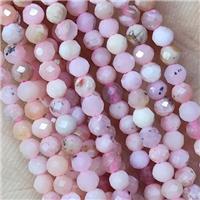 Natural Pink Opal Beads Tiny Faceted Round, approx 4mm dia