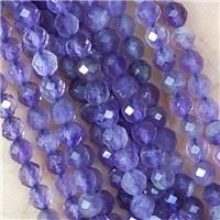 Natural Amethyst Beads Purple Faceted Round, approx 4mm dia