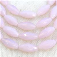 Pink Opalite Beads Faceted Rice, approx 10x20mm