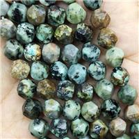 African Turquoise Beads Green Cut Round, approx 9-10mm