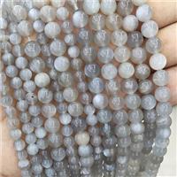 Natural Gray Moonstone Beads Smooth Round, approx 6mm dia