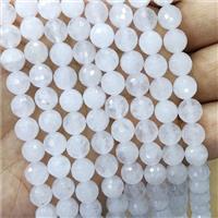 White Crystal Quartz Beads Faceted Round, approx 10mm dia