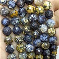 Natural Blue Ocean Agate Beads Faceted Round, approx 12mm dia