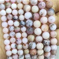 Natural Pink Opal Beads Smooth Round B-Grade, approx 8mm dia
