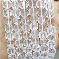 Natural Clear Quartz Beads Faceted Cube, approx 8-10mm