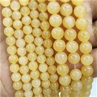 Natural Honey Jade Beads Yellow Smooth Round, approx 8mm dia