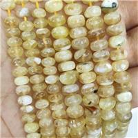 Natural Peruvian Lepidolite Beads Yellow Dye Smooth Rondelle, approx 8mm