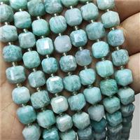 Natural Green Amazonite Beads Faceted Cube, approx 8-9mm