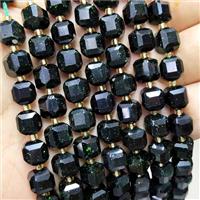 Green Sandstone Beads Faceted Cube, approx 8-9mm