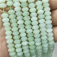 Green New Mountain Jade Beads Smooth Rondelle, approx 8mm