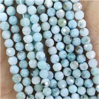 Natural Larimar Beads Faceted Round Blue, approx 4mm
