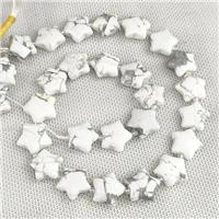 Natural White Howlite Turquoise Star Beads, approx 15mm