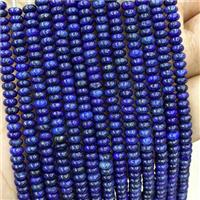 Natural Lapis Lazuli Beads Blue Dye Smooth Rondelle, approx 2x4mm