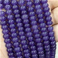 Purple Jade Beads Dye Smooth Rondelle, approx 8mm