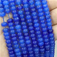 Blue Jade Rondelle Beads Smooth Dye, approx 8mm