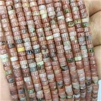 Natural Plum Blossom Jasper Heishi Beads Pink, approx 4mm