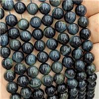 Blue Tiger Eye Stone Beads Smooth Round Natural Color, approx 6mm