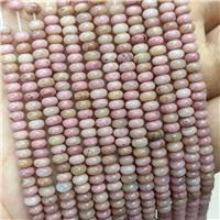 Natural Pink Wood Lace Jasper Beads Smooth Rondelle, approx 2x4mm