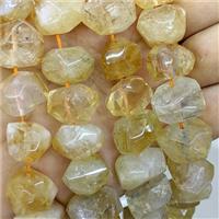 Natural Golden Citrine Nugget Beads Freeform, approx 13-18mm