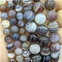 Natural Botswana Agate Beads Smooth Round, approx 12mm dia