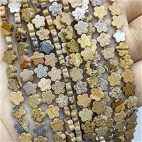 Picture Jasper Flower Beads, approx 6mm