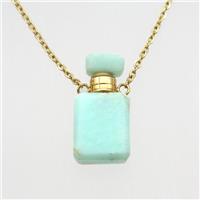 green Australian Chrysoprase perfume bottle Necklace, approx 10x20mm
