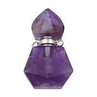 Amethyst perfume bottle pendant, approx 16-27mm