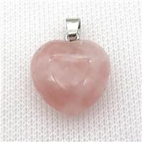 Rose Quartz heart pendant, approx 20mm