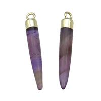 Purple Amethyst Bullet Pendant Gold Plated, approx 5-30mm