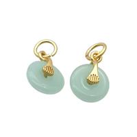 Green Jade Pendant Gold Plated Dye, approx 10mm